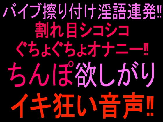 バイブ擦り付け淫語連発‼︎割れ目シコシコぐちょぐちょオナニー‼︎ ちんぽ欲しがりイキ狂い音声‼︎ の表紙