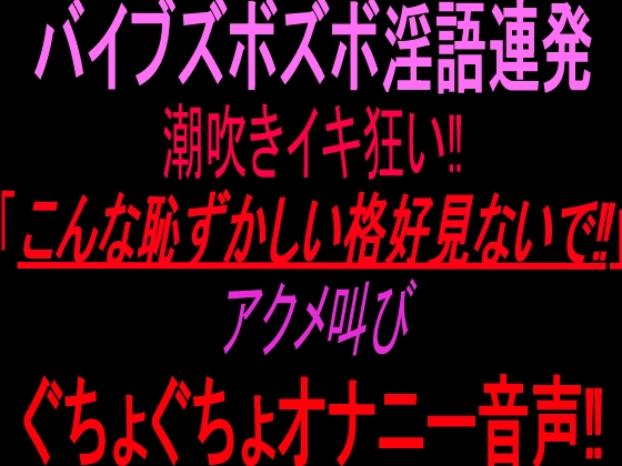バイブズボズボ淫語連発潮吹きイキ狂い‼︎「こんな恥ずかしい格好見ないで‼」アクメ叫びぐちょぐちょオナニー音声‼︎ の表紙