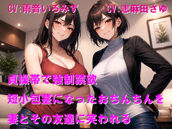 貞操帯で強○禁欲 短小包茎になったおちんちんを妻とその友達に笑われる の表紙