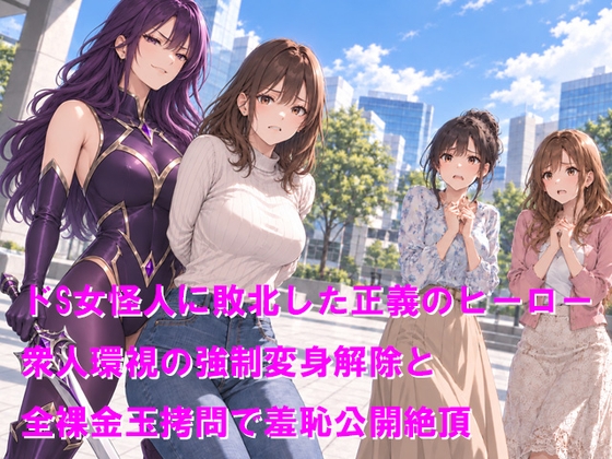 ドS女怪人に敗北した正義のヒーロー 衆人環視の強○変身解除と全裸金玉○問で羞恥公開絶頂 の表紙