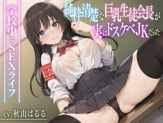 【72分】純粋清楚な巨乳生徒会長が実はドスケベJKだった〜学校内でSEXライフ〜【KU100】 の表紙