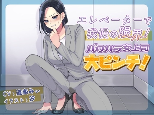 エレベーターで我慢の限界！パワハラ女上司大ピンチ！ の表紙