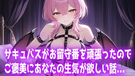 サキュバスがお留守番を頑張ったのでご褒美にあなたの生気が欲しい話... の表紙