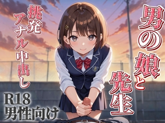 【男の娘×先生】放課後に学校の屋上で2度目のえっち...//生徒にスカート履かせてなにするつもり?笑【シチュボ/アナル中出し/男性向け】 の表紙