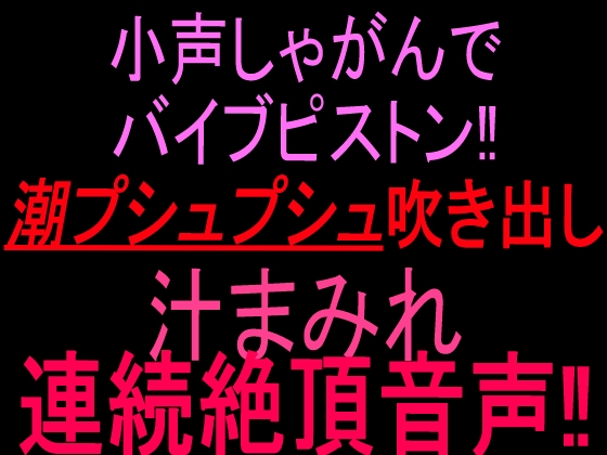 小声しゃがんでバイブピストン‼︎潮プシュプシュ吹き出し、汁まみれ連続絶頂音声‼︎ の表紙