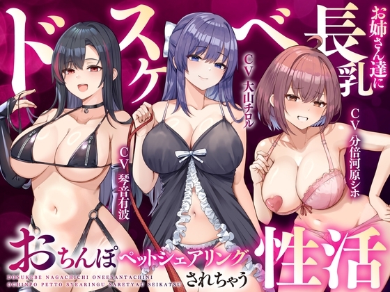 【大ボリューム3時間半】ドスケベ長乳お姉さん達におちんぽペットシェアリングされちゃう性活【耳元密着高速無声ささやき】 の表紙