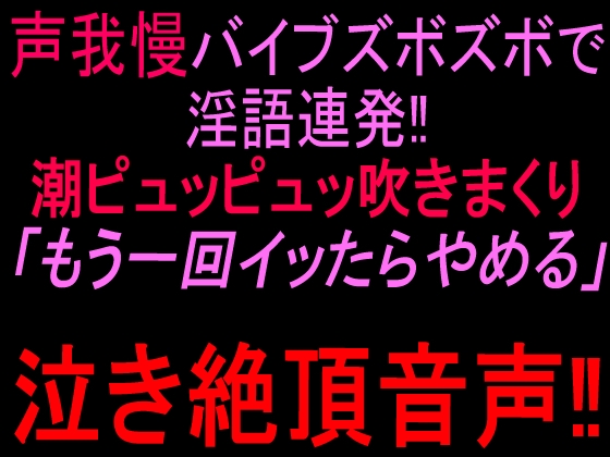 声我慢バイブズボズボで淫語連発‼︎潮ピュッピュッ吹きまくり「もう一回イッたらやめる」泣き絶頂音声‼︎ の表紙