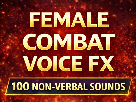 女性・戦闘用 非言語ボイス素材集(全100音)Female Combat Voice FX – Non-Verbal (100 Sounds) の表紙