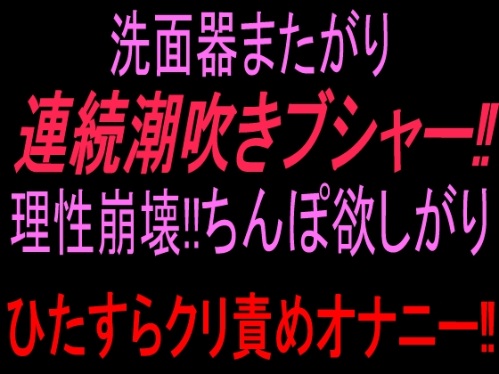 洗面器またがり連続潮吹きブシャー‼︎理性崩壊‼︎ちんぽ欲しがりひたすらクリ責めオナニー‼︎ の表紙