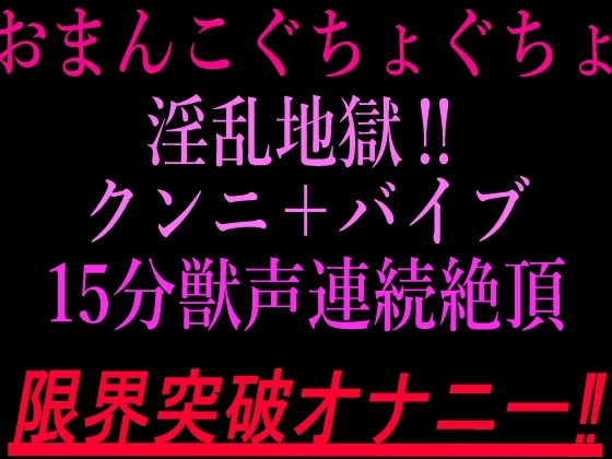 おまんこぐちょぐちょ淫乱地獄‼︎クンニ+バイブ15分獣声連続絶頂‼︎限界突破オナニー‼ の表紙