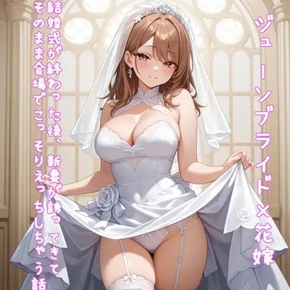 【5～10分でさっくり抜けるシリーズ】結婚式が終わった後、新妻が誘ってきてそのまま会場でこっそりえっちしちゃう話 の表紙
