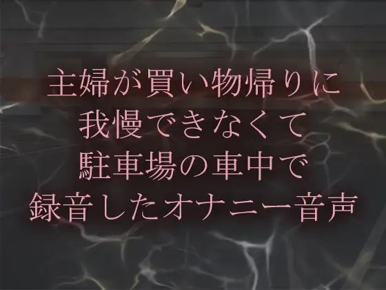 主婦が買い物帰りに我慢できなくて駐車場車の中で録音したオナニー の表紙