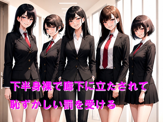 下半身裸で廊下に立たされて恥ずかしい罰を受ける の表紙