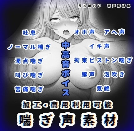 加工、商用利用可能！【喘ぎ声素材 中高音】ハード系有り！そのまま聴くのもOK の表紙
