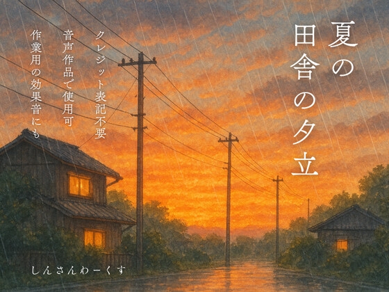【効果音素材】夏の田舎の夕立 の表紙