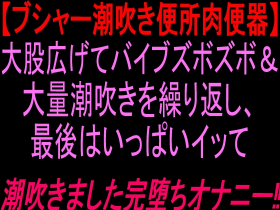 【ブシャー潮吹き便所肉便器】大股広げてバイブズボズボ&大量潮吹きを繰り返し、最後はいっぱいイッて潮吹きました完堕ちオナニー‼︎ の表紙