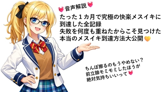 音声解説 たった1カ月で究極の快楽メスイキに到達した全記録を大公開 失敗を何度も重ねたからこそ見つけた本当のメスイキ到達方法大公開！ の表紙