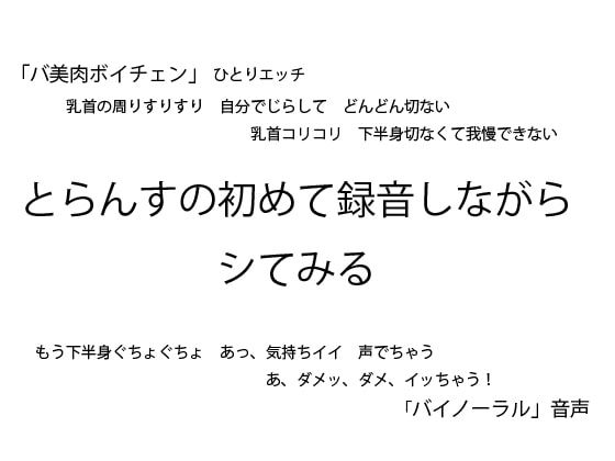 【バ美肉ボイチェン】とらんすの初めて録音しながらシてみる【バイノーラル】 の表紙