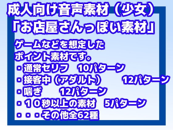 成人向け音声素材Vol6(お店屋さんっぽい素材・少女) の表紙
